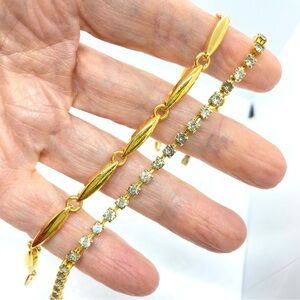 Gold Tone Vintage Bracelet Bundle of Two